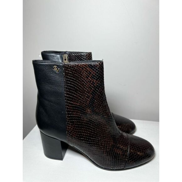 Zadig & Voltaire Women's Black Lena Mid Heel Leather Ankle Boots Size 40 NWOT - Picture 3 of 8